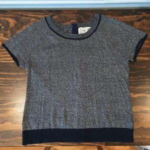 NWOT Anthropologie Field & Flower Navy Top